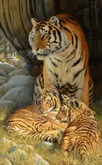 Guy Coheleach, Siberian Mother, oil on canvas