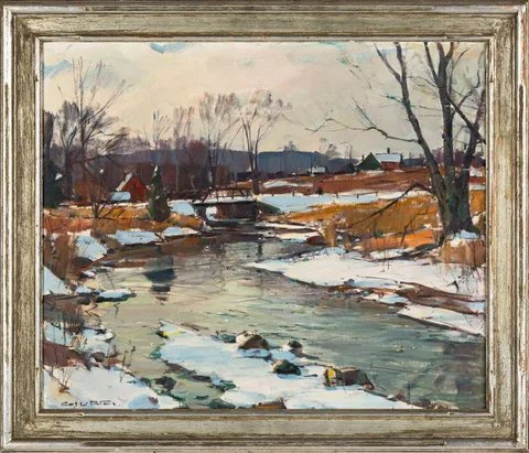 Meadow Brook by Carl W. Peters, Oil on canvas, sold May 2024