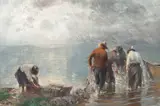 Josef Wopfner, Men Hauling Fishing Nets