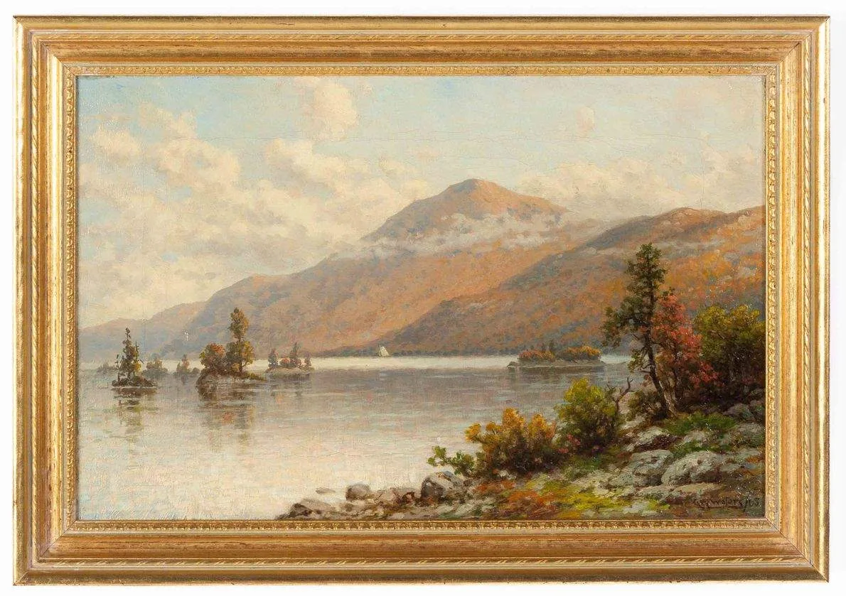 George W. Waters, Black Mountain, Lake George, Oil on canvas