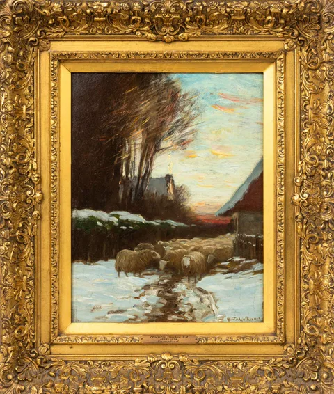 Horatio O. Walker, Sheepfold, Oil on panel