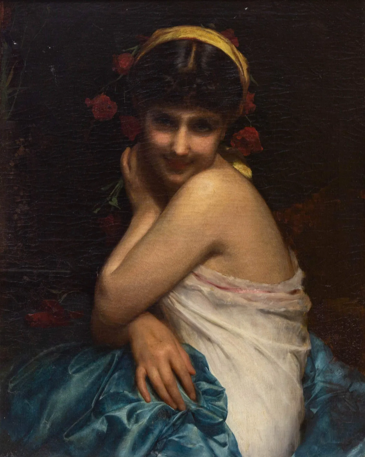 Adolphe Piot, Portrait of a Young Girl, oil on canvas