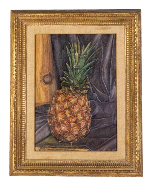 Luigi Lucioni, Pineapple, 1969, Oil on canvas