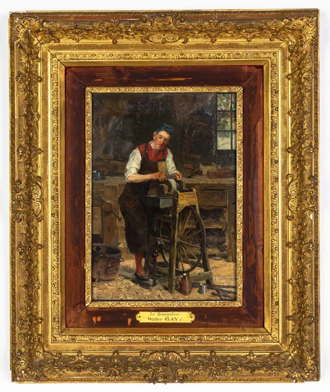 Le Remouleur by Walter Gay, Oil on wood panel, sold Sep 2022