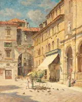Colin Campbell Cooper, The Piazza at Verona