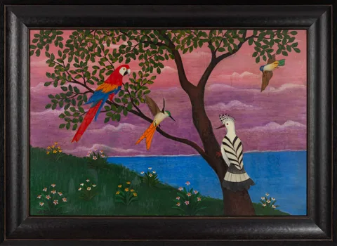 Lawrence Lebduska, Wild Life, Oil on board