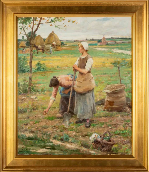 Henri Adrien Tanoux, Peasant Girls, Oil on canvas