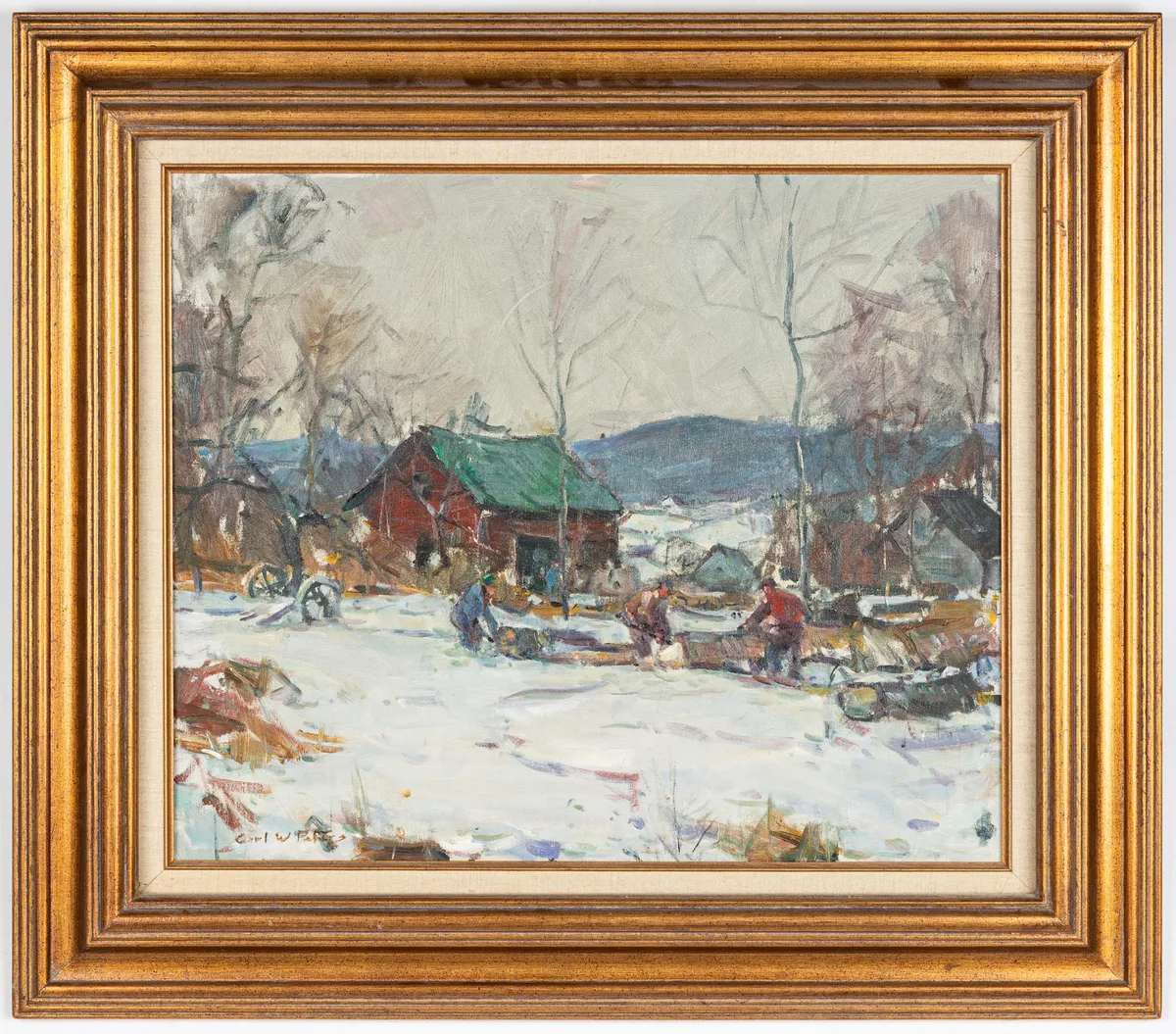 Carl Peters, Winter Landscape, Oil on canvas