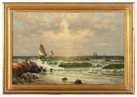George W. Waters, Seascape, Oil on canvas