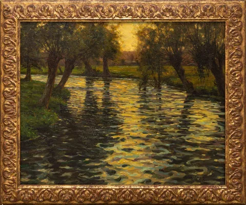 Louis Aston Knight, Sunset at Noisy-le-Grand, Oil on canvas