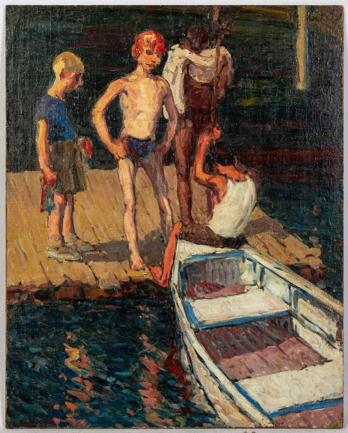 Untitled by George A. Renouard, Oil on canvas laid on Masonite, sold Nov 2023