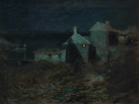 Paul Cornoyer, Moonlight Scene, Probably St. John's Island, Oil on canvas
