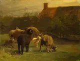 Charles Jacque, Landscape with Sheep