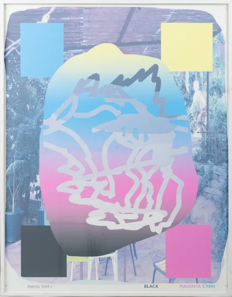 Urs Fischer, Pastel Test 1, 2017, Digital pigment print on paper, framed under glass