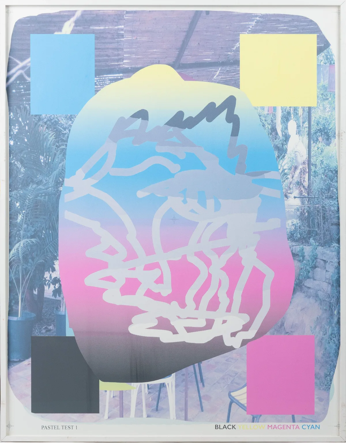 Urs Fischer, Pastel Test 1, 2017, Digital pigment print on paper, framed under glass