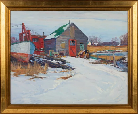 Winter by George A. Renouard, 1944, Oil on canvas, sold May 2026