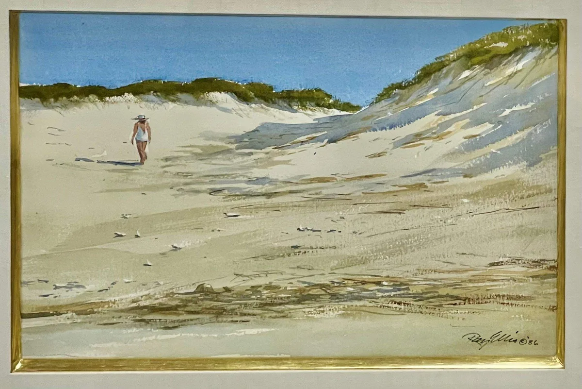 Ray Ellis, Beach Scene, Watercolor