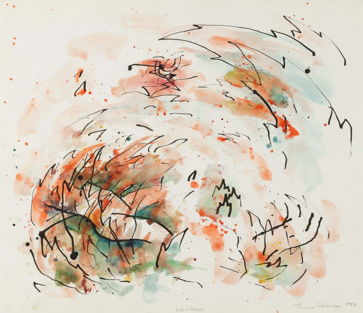 Louisa Chase, Fire + Flames, 1983, watercolor and ink on paper