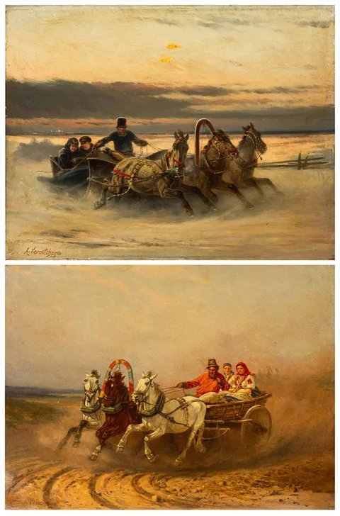 Two Verestchagen Russian Paintings, Untitled, Oil on canvas