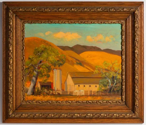 Alfred R. Mitchell, Ranch Near San Luis Obispo, oil on board