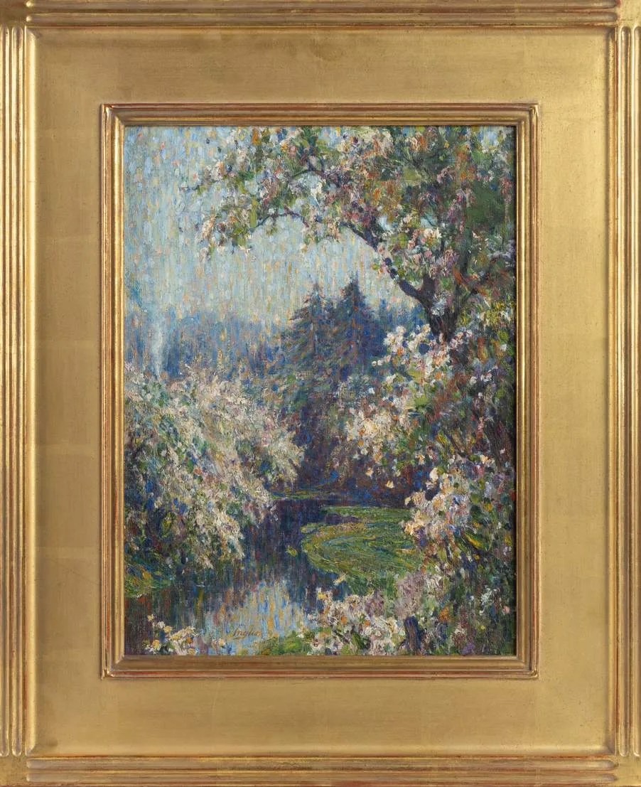 Spring Blossoms by John J. Inglis, 1918, Oil on canvas, sold Nov 2025