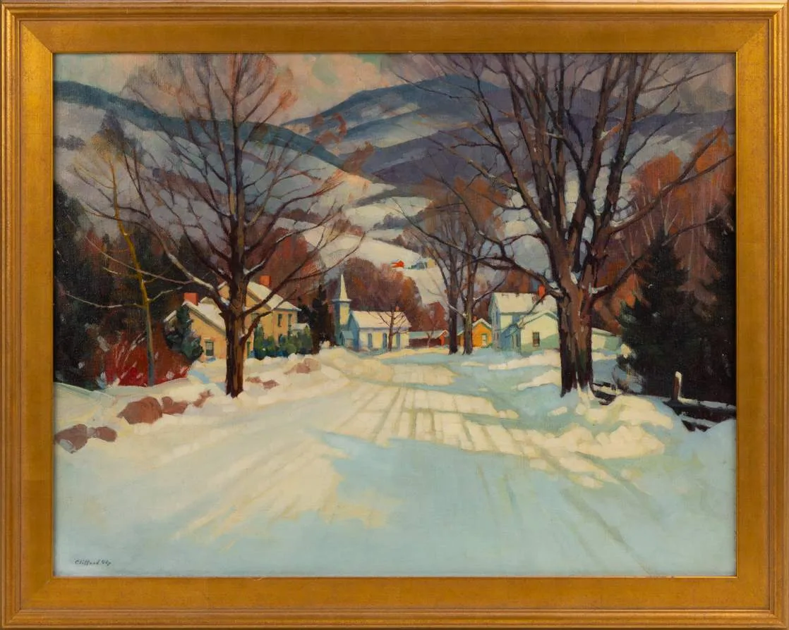 Clifford Ulp, Winter Landscape, Western New York, Oil on canvas