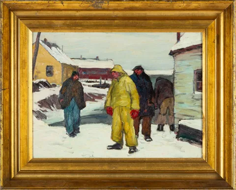 Winter Fisherman by George A. Renouard, Oil on artist board, sold May 2026