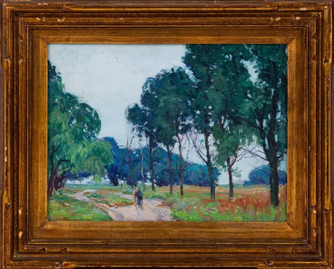 Threatening Rain by George A. Renouard, Oil on artist board, sold May 2026