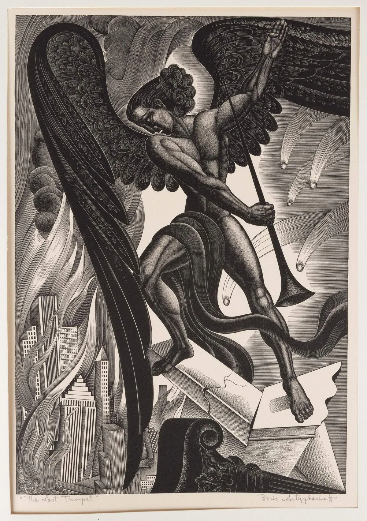Boris Artzybasheff, The Last Trumpet, 1937, wood engraving