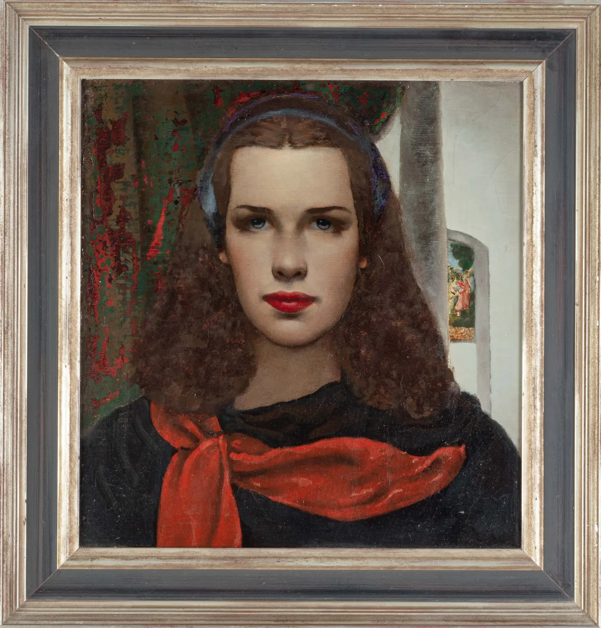Portrait of a Young Woman by Orland Campbell, Oil on canvas laid on board, sold May 2023