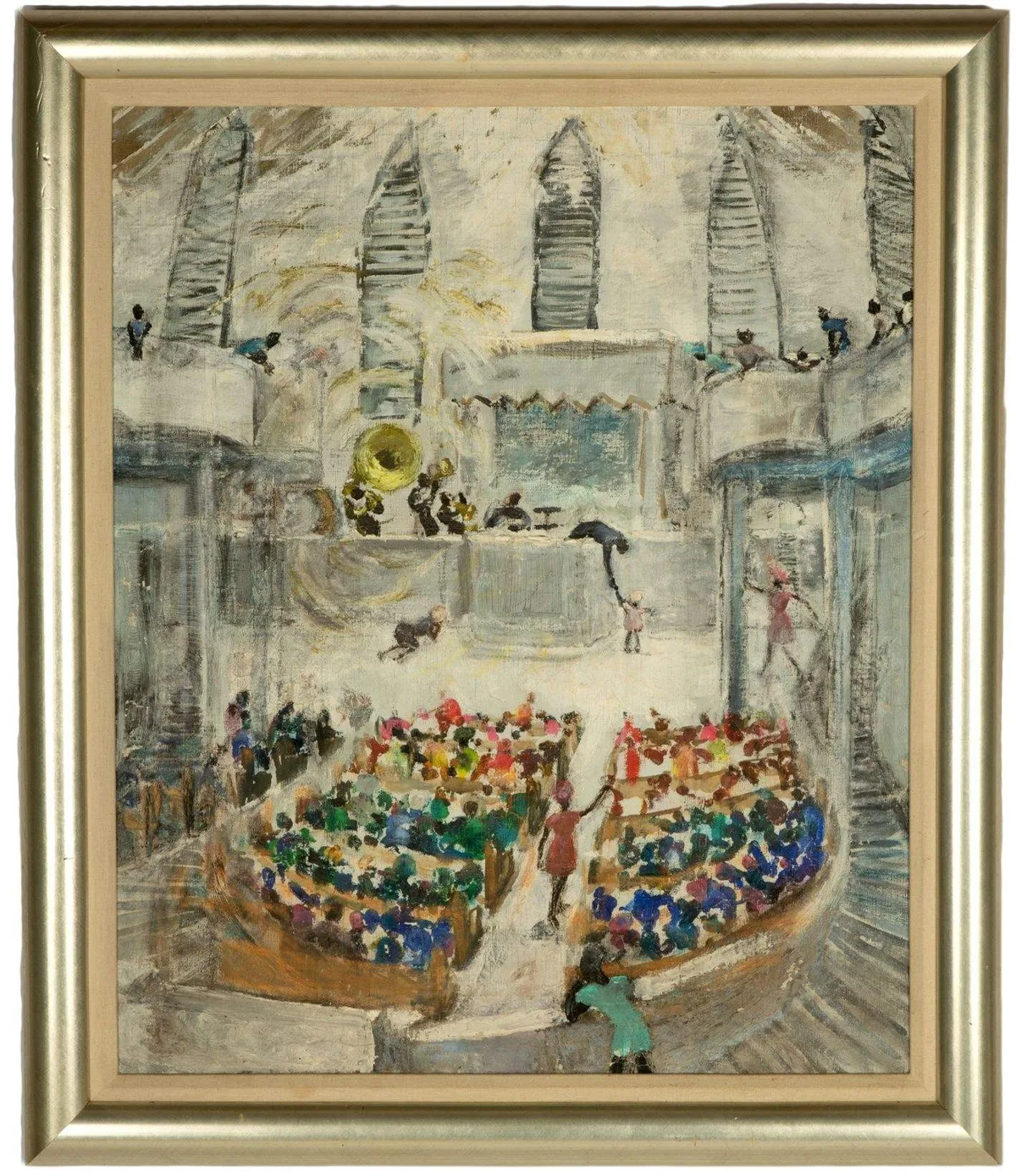 Ruth E. Hoffman, Theater Scene, oil on canvas