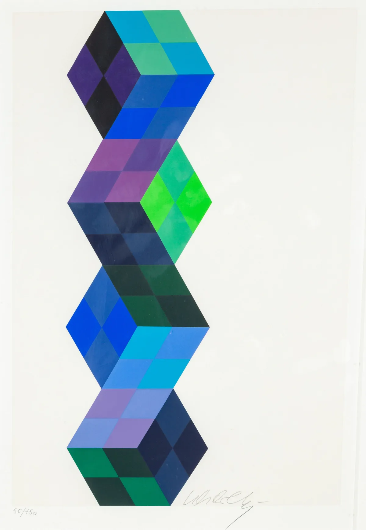 Tridim II by Victor Vasarely, Serigraph, sold Sep 2021