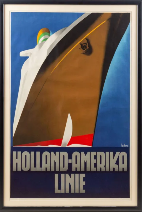 William Frederick Ten Broek, HOLLAND-AMERIKA LINIE, lithograph in colors