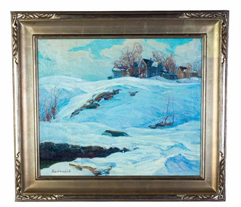 George A. Renouard, Winter Landscape, Oil on canvas