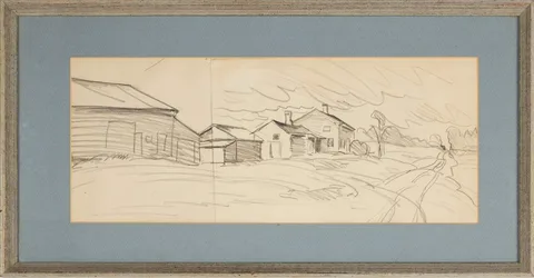 Charles E. Burchfield, Drawing, Charcoal on paper, laid on craft paper