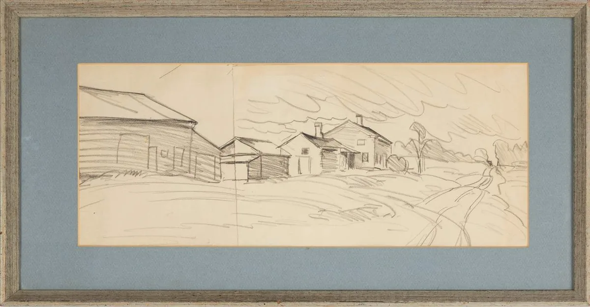 Drawing by Charles E. Burchfield, Charcoal on paper, laid on craft paper, sold Mar 2026