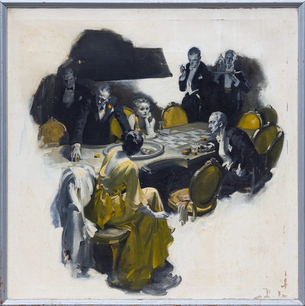 Gamblers at the Table by Haddon Sundblom, Oil on canvas, sold Nov 2023