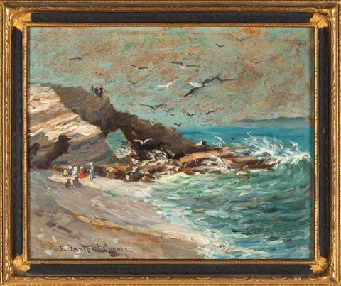 Emma Lampert Cooper, Moroccan Coast, Oil artist board