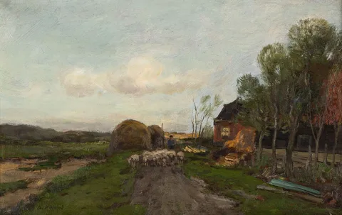 Charles Gruppe, Going to Pasture, Oil on canvas