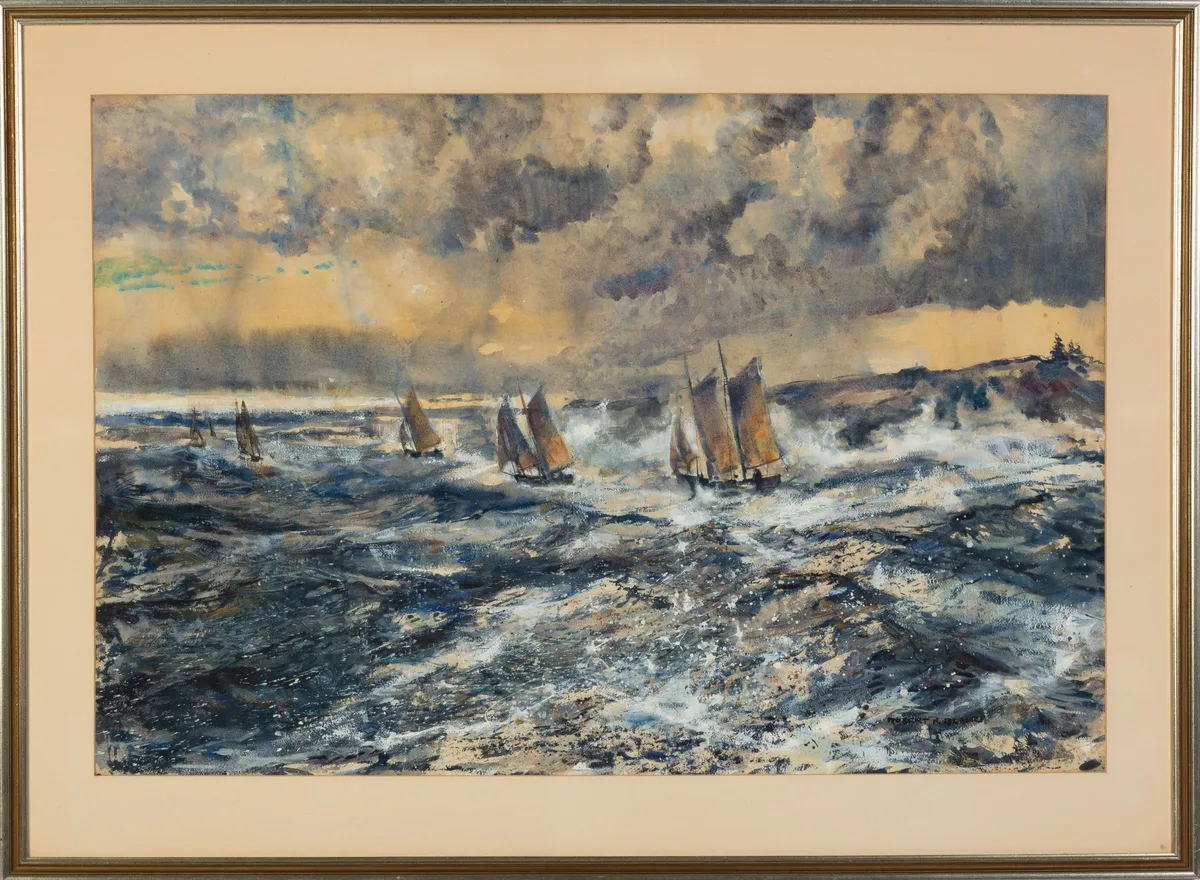 Robert Blair, Seascape Watercolor, Watercolor on paper