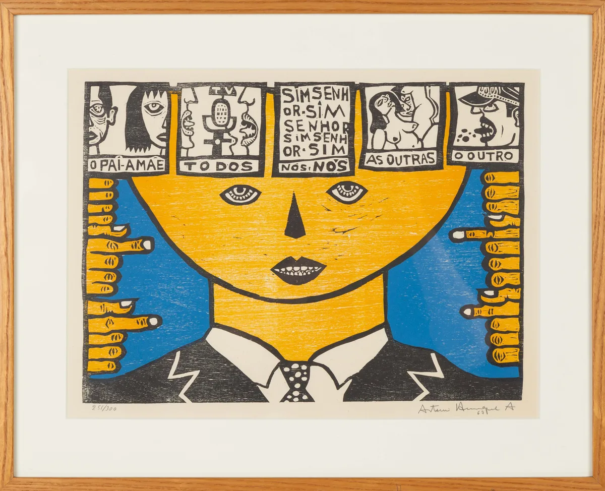 Antonio Amaral, Gilvan Samico, Emmanuel Nassar, 1949) "Samira" 1986, Gouache on paper