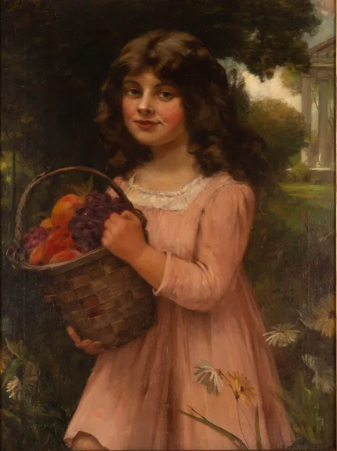 John Henry Witt, Portrait of a Young Girl, Oil on canvas