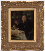 Louis Henry Charles Moeller, Portrait of a Gentleman Toasting