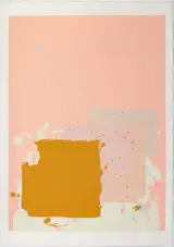 John Hoyland, The New York Suite: Brown Block on Pink, 1971