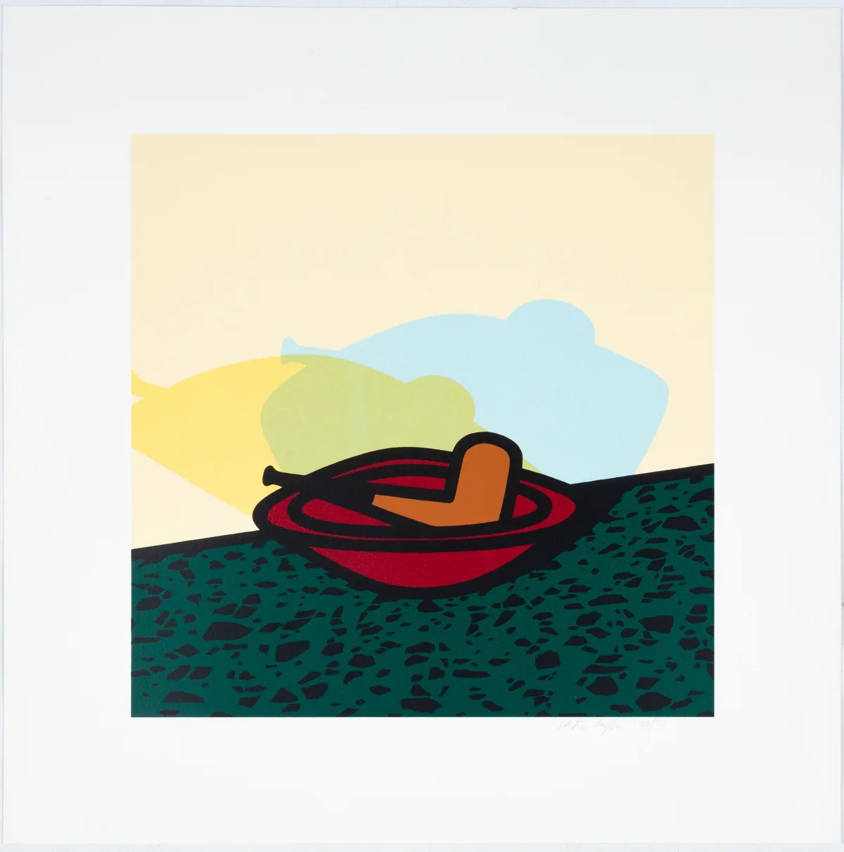 Pipe in Bowl by Patrick Caulfield, 1976, Screenprint on paper, sold Jan 2022