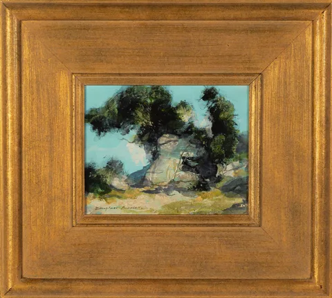 Douglass Ewell Parshall, Tree and Large Rock, Acrylic on artist board