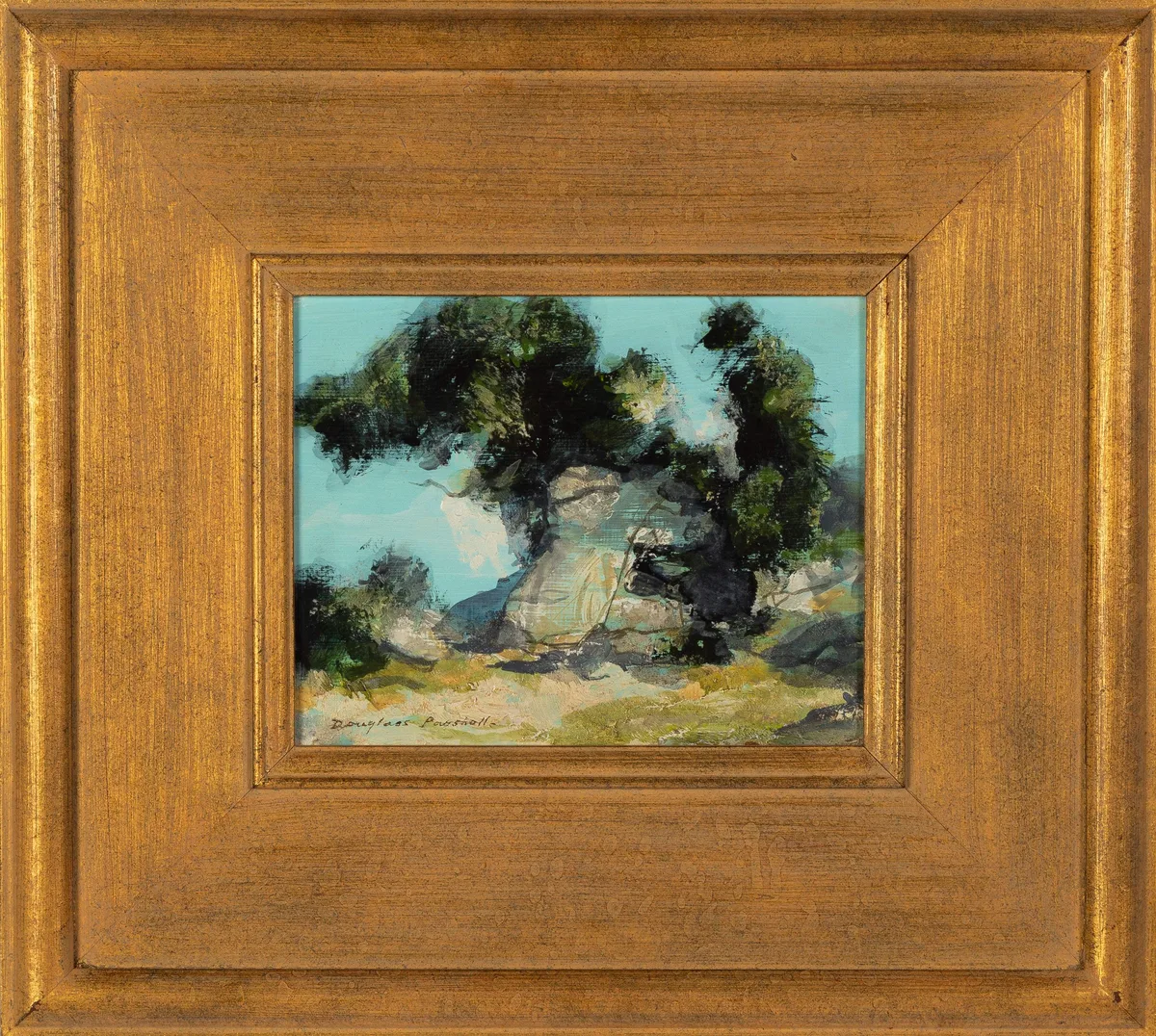 Douglass Ewell Parshall, Tree and Large Rock, Acrylic on artist board