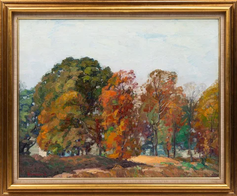 Autumn Landscape by George A. Renouard, Oil on canvas, sold May 2026