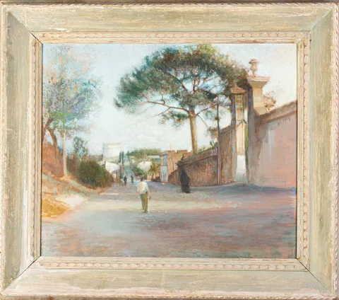 Brian Sweetland, Street Scene, Oil on masonite