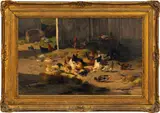 Cornelius Van Leemputten, Barnyard Scene